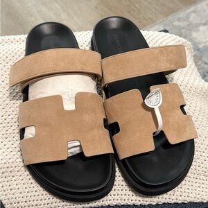 Hermès Chypres Suede Sandals